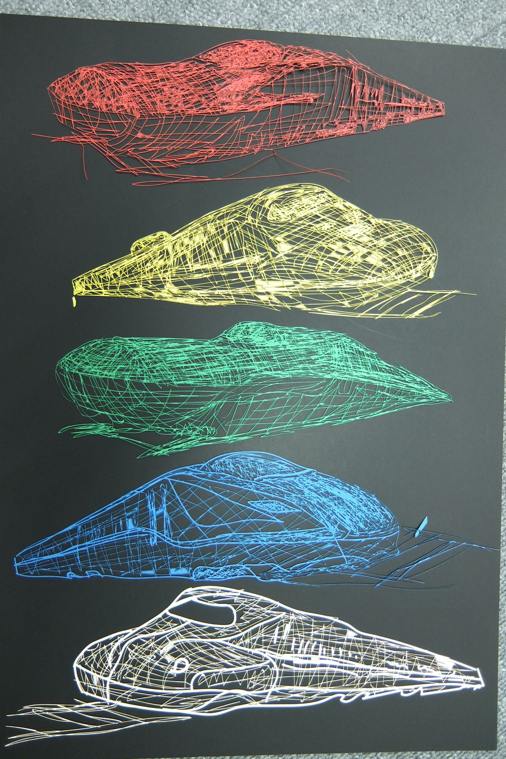 切り絵 切り絵・新幹線シリーズ完成しました！ | オーレーザー